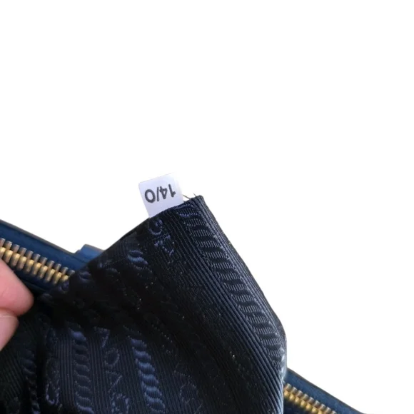 Authentic Prada Navy Blue Leather Tote Bag - Picture 10 of 13
